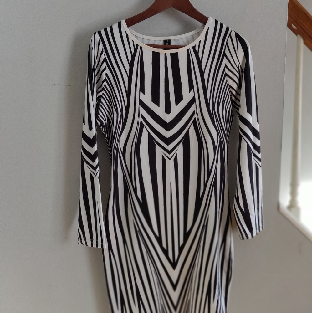Black and White Abstract Dress